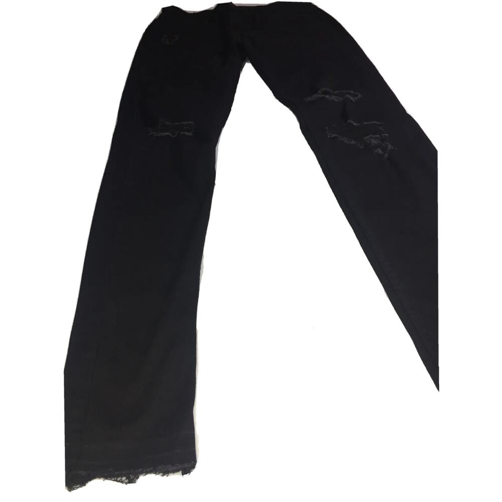 Levis Women’s 535 Super Skinny Jeans Unhemmed Black Size W25 L30